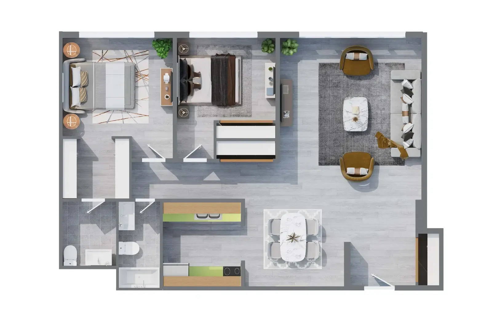 Two Bedroom at Georgetown Apartments